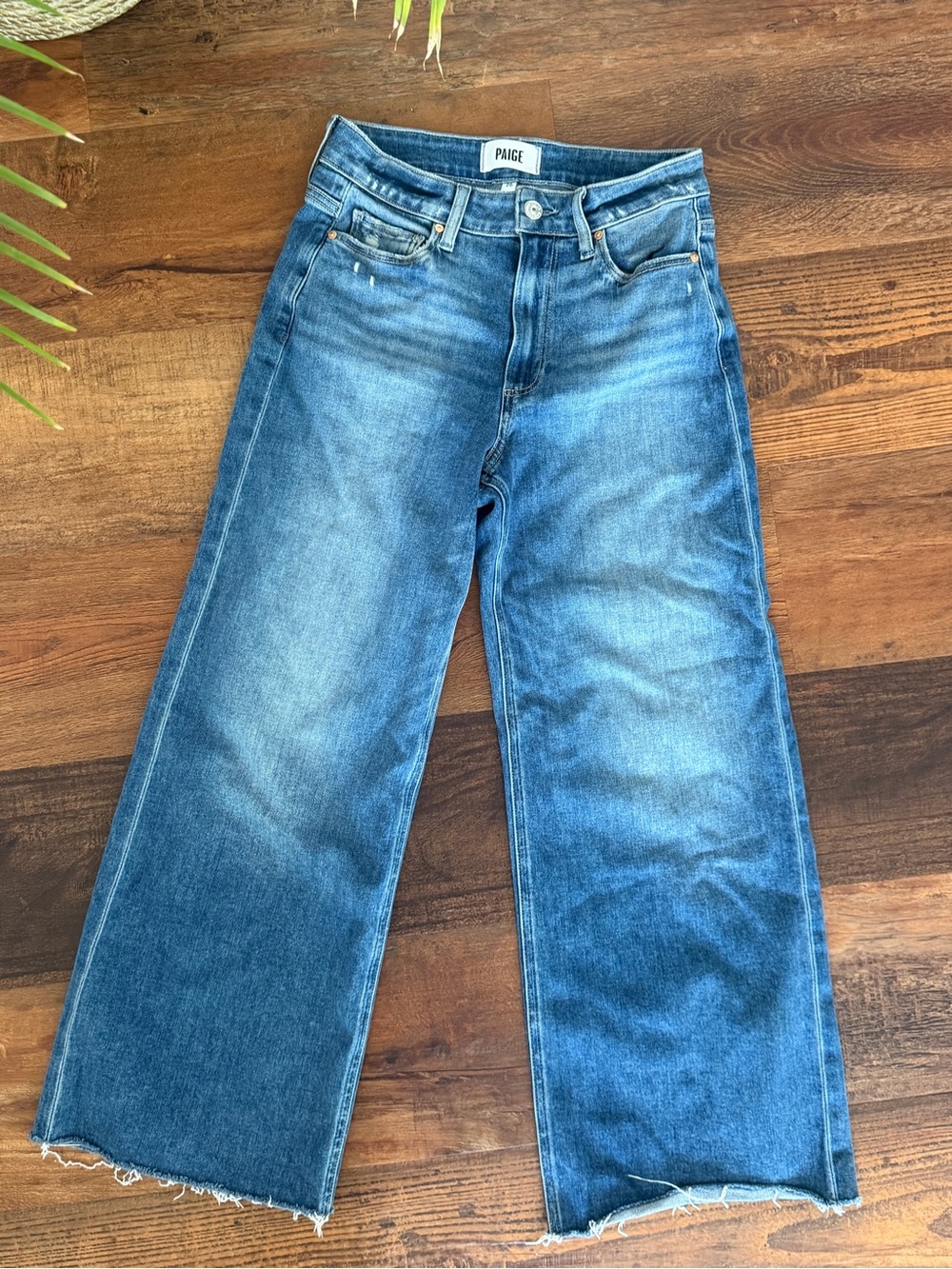 PAIGE-Wide leg cropped jeans-Anessa